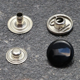 Press fasteners, type S, 12.4 mm, black 