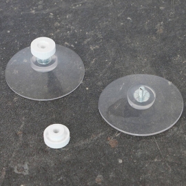 Thumb screw suction cups 50 mm | M4, 6 mm long | knurled nut made of white plastic