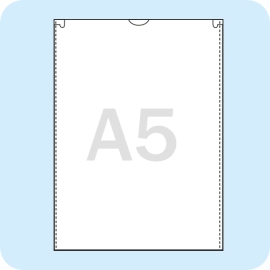 Protective covers for A5, short edge open, transparent 
