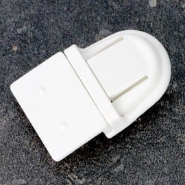 Locks with retaining eyelets, 40 x 25 x 9 mm, white 