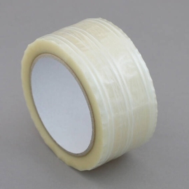 Packaging tape, reinforced, 50 mm wide, transparent (roll with 66 m) 