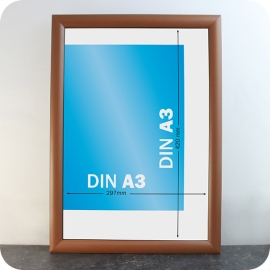 Snap frame, aluminium, A3 25 mm | brown | Mitred