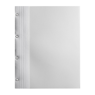 Balance sheet folder A4, 4 eyelets, quick staple, high gloss cardboard white