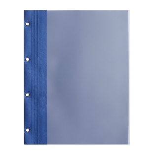 Balance sheet folder A4, 4 eyelets, quick staple, high gloss cardboard blue