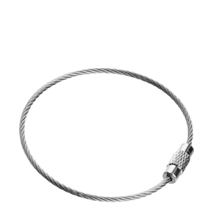 Wire keyrings with screw connector, 220 mm, silver 