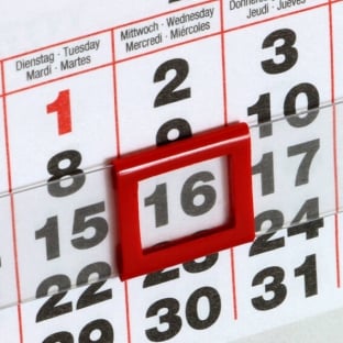 Date indicators for desk calendar blocks, 8 x 10 mm, for  95 mm calendar width 