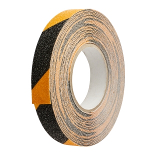 Anti-slip tape, black/yellow 25 mm