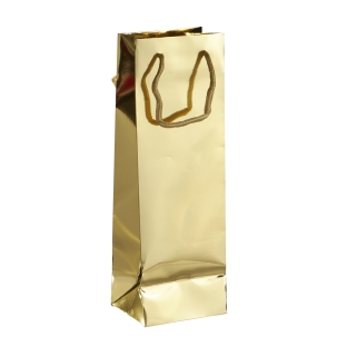 Gift bottle bags, 12 x 36 x 10 cm, gold 