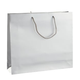 Gift bag 40 x 35 x 10 cm, silver, shiny 