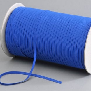 Flat elastic cords on reel, 5 mm, blue (reel with 500 m) 