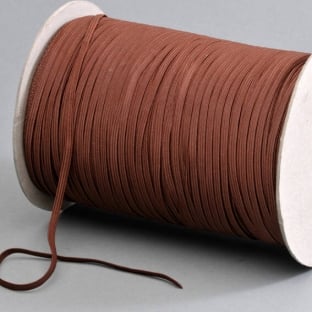 Flat elastic cords on reel, 5 mm, brown (reel with 500 m) 