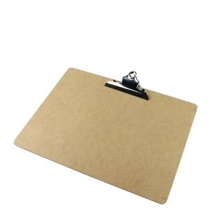 Wooden clipboard A3 landscape | classic - with big metal clip
