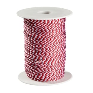 Cord on reel, white/red (100 m on reel) 