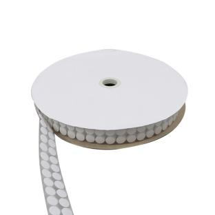 Hook and loop dots roll, hook | 13 mm | white