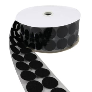 Hook and loop dots roll, loop | 45 mm | black