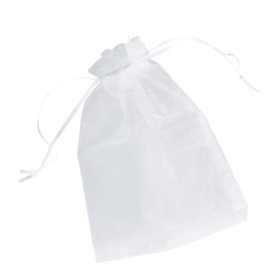 Organza bags with satin ribbon-drawstring white | 150 x 200 mm