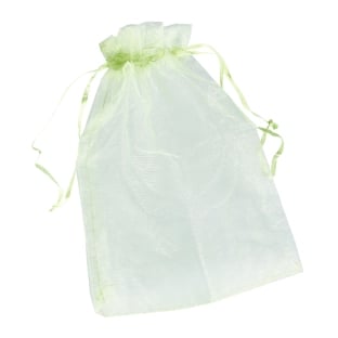 Organza bags with satin ribbon-drawstring light green | 150 x 200 mm