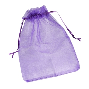 Organza bags with satin ribbon-drawstring purple | 150 x 200 mm