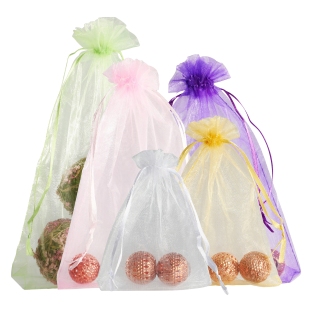 Organza bags with satin ribbon-drawstring 