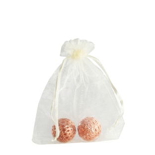 Organza bags with satin ribbon-drawstring cream | 90 x 120 mm