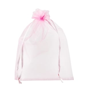 Organza bags with satin ribbon-drawstring light pink | 150 x 200 mm