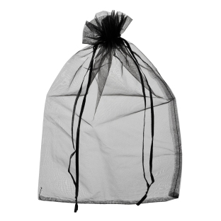 Organza bags with satin ribbon-drawstring black | 200 x 300 mm