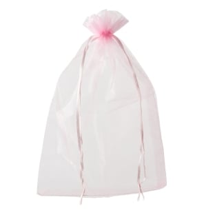 Organza bags with satin ribbon-drawstring light pink | 200 x 300 mm