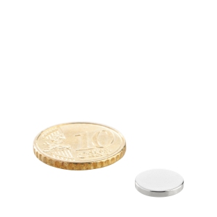 Disc magnets neodymium, 10 mm x 1.5 mm, N35 