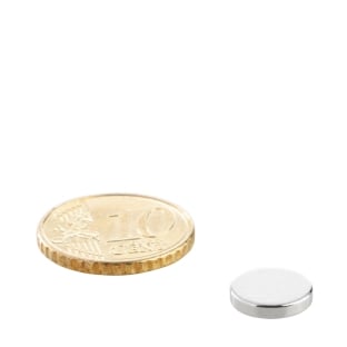 Magnetic discs neodymium, 10 mm x 2 mm, N35 