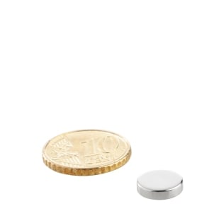 Disc magnets neodymium, 10 mm x 2.5 mm, N35 