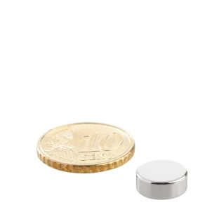 Disc magnets neodymium, 10 mm x 4 mm, N35 