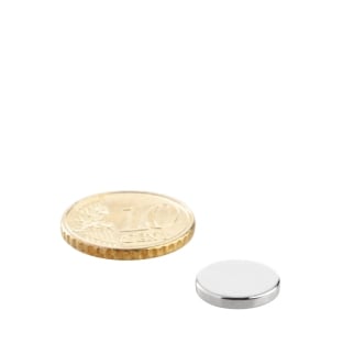 Disc magnets neodymium, 12 mm x 2 mm, N35 