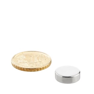 Disc magnets neodymium, 12 mm x 4 mm, N45 