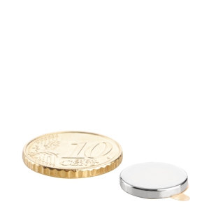 Disc magnets neodymium, self-adhesive, 13 mm x 2 mm, N35 