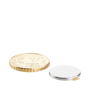 Disc magnets neodymium, self-adhesive, 15 mm x 1,5 mm, N35 