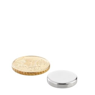Disc magnets neodymium, 15 mm x 3 mm, N35 
