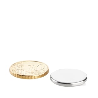 Disc magnets neodymium, self-adhesive, 18 mm x 2 mm, N35 