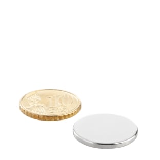 Disc magnets neodymium, 20 mm x 2 mm, N35 