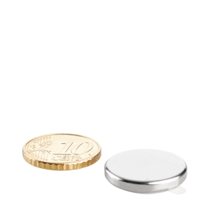 Disc magnets neodymium, self-adhesive, 20 mm x 3 mm, N35 