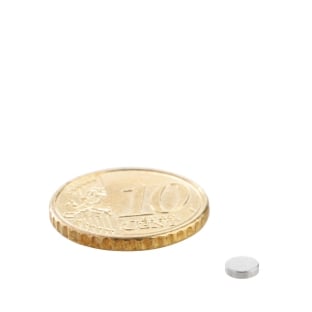 Disc magnets neodymium, 4 mm x 1 mm, N45 