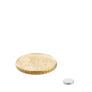 Disc magnets neodymium, 5 mm x 1 mm, N45 