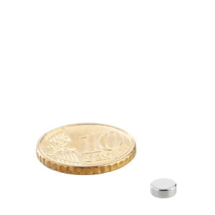 Disc magnets neodymium, 5 mm x 2 mm, N38 