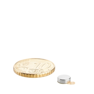 Disc magnets neodymium, self-adhesive, 6 mm x 2 mm, N35 