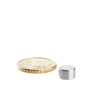Disc magnets neodymium, 8 mm x 5 mm, N45 