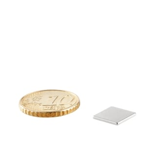 Block magnets neodymium, nickel-plated 10 x 10 mm | 1 mm