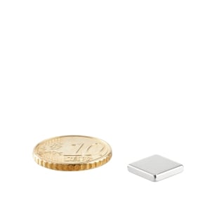 Block magnets neodymium, nickel-plated 10 x 10 mm | 2 mm