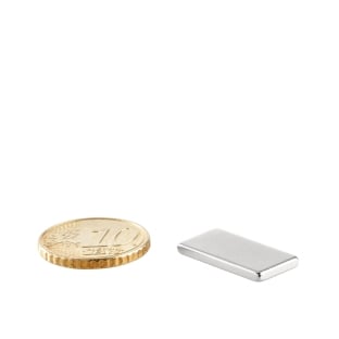 Block magnets neodymium, nickel-plated 20 x 10 mm | 2 mm