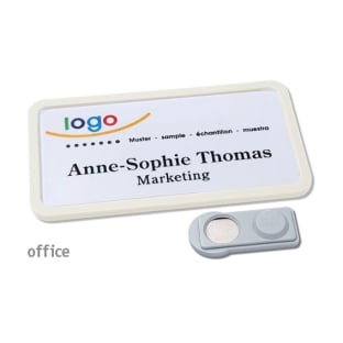 Name badges Office 40 smag® magnet white 
