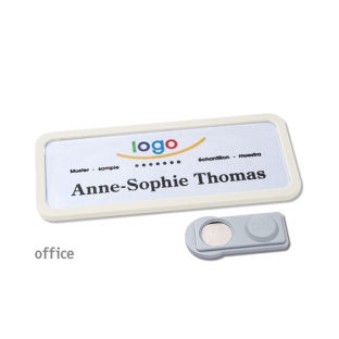 Name badges Office 30 smag® magnet white 
