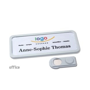 Name badges Office 30 smag® magnet grey 